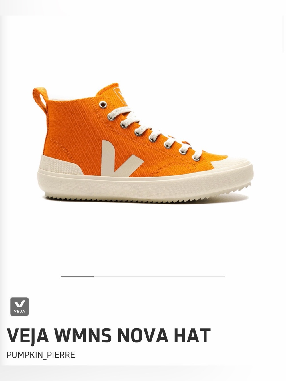 Veja WMNS Nova Hat Orange Canvas High-Top Sneakers